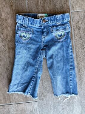 Vintage Old Navy Blue Denim Trouser Jeans with Heart Embroidery